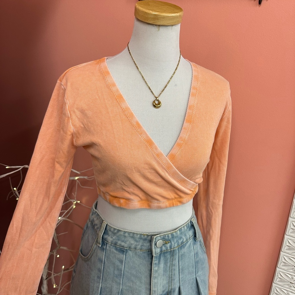 NWT! Forever 21 Coral Wrap Crop Top